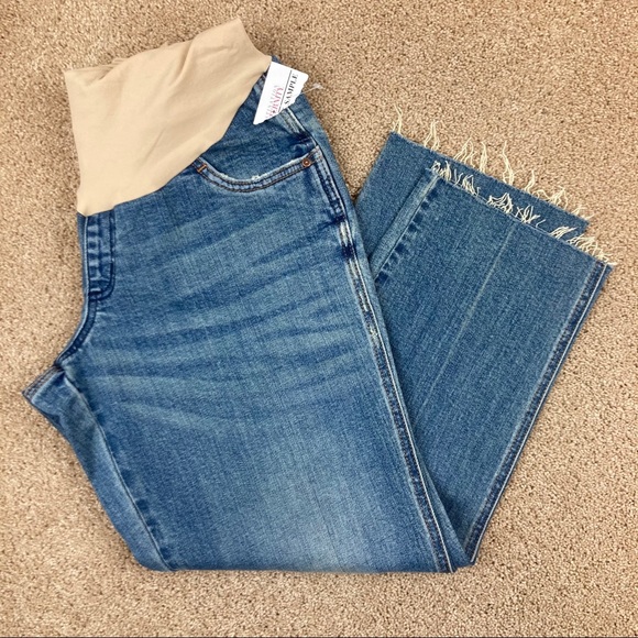 led Full Panel Distressed Raw Hem Maternity Jeans - Picture 11 of 12